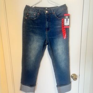FRYE Blue High-Rise Cropped Jeans